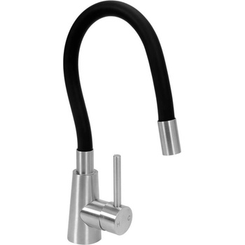Image 1 of TOYA Гъвкав смесител за кухня Рия черен с инокс, едноръкохватков