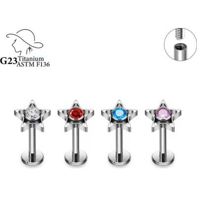 InfinityPierce Labret z titanu s hvězdičkou UHERALA01