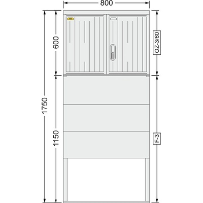 SFOS 800x1750x245mm OZ-3/60 + F-3