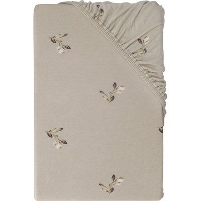 LIVARNO home Žerzejové napínací prostěradlo květiny béžové 90-100x200 – Zbozi.Blesk.cz
