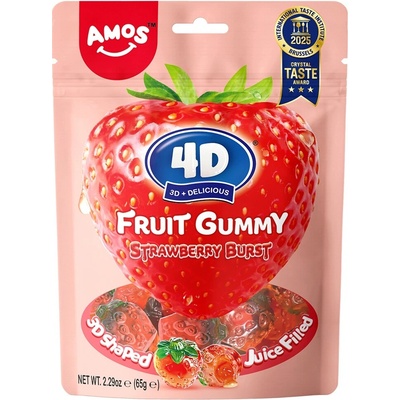 Amos Strawberry 4D Fruit Gummy 65 g