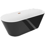 Mexen Flavia 160x75 cm black/white/brushed copper (54031608075-65)