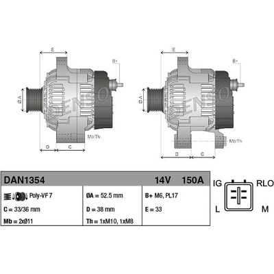 Alternátor DENSO DAN1354