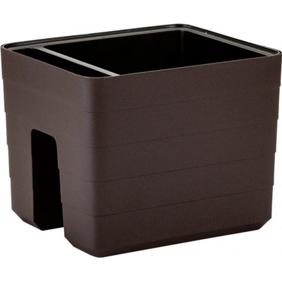 Plastia Truhlík samozavlažovací Berberis na zábradlie tmavohnedý - 30x26x25