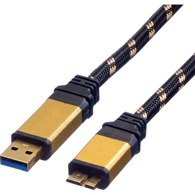Roline 11028879 USB 3.0 SuperSpeed ​​USB 3.0 A (M) -> micro USB 3.0 B (M), 1.8m, černo-zlatý