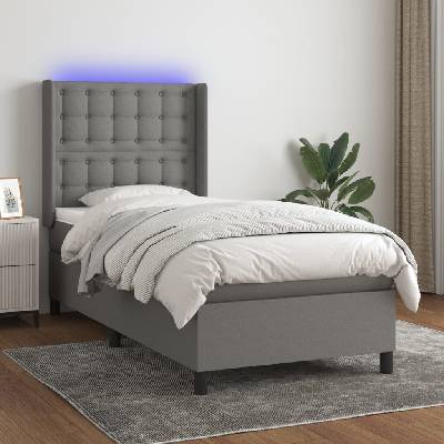 vidaXL 3138613 Boxspring postel s matrací a LED textil / barva Tmavě šedá