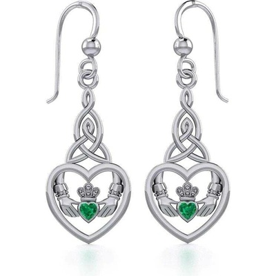 Fantasy Šperky CLADDAGH S KELTSKÝMI UZLY, stříbrné náušnice P40298