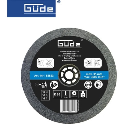 Güde Резервен диск за шмиргел, 125x16x20 ММ k 36 / gude 55523 / (gude 55523)