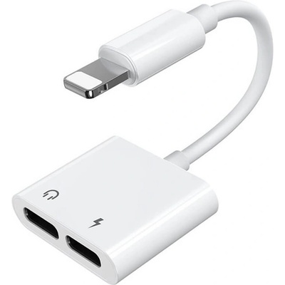 JOYROOM Audio and Charging Splitter Lightning to 2x Lightning - Lightning адаптер към 2x Lightning изходa (6.5 см) (бял) (S-Y104)