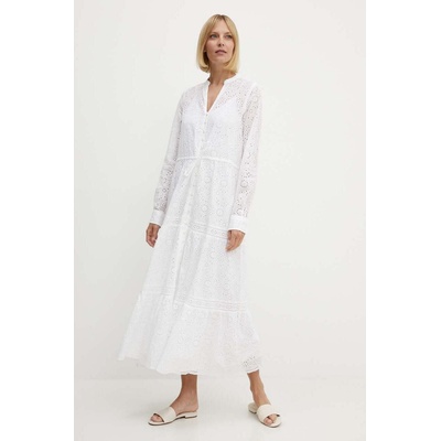 Ralph Lauren Памучна рокля Polo Ralph Lauren в бяло дълга разкроена 211935173 (211935173)
