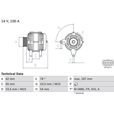 BOSCH 0 986 049 071 generátor (0986049071)