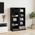 vidaXL Кабинет за CD 2 бр. Черен дъб 33 x 23, 5 x 97, 5 см (8012693)