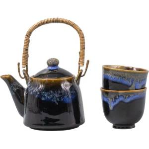 MIJ Комплект чай black bright blue, комплект от 3 бр. , черен, керамика, mij (mijc1101)