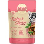 ARATON cat Kitten пауч Turkey & Chicken 85 г