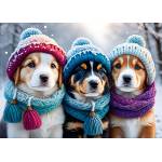 Bluebird Puzzle - Puzzle Doggies in the Winter - 300 piese