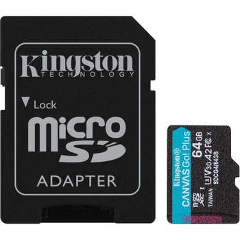 Image 1 of Kingston microSDXC Canvas Go Plus 64GB A2/U3/V30 SDCG4/64GB
