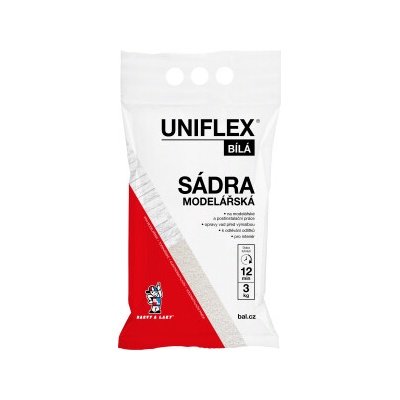 Uniflex sádra bílá, modelářská, 3 kg