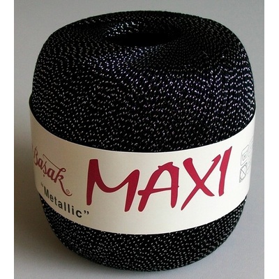 Háčkovací příze Maxi MT č.1999 černá + stříbro