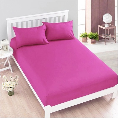 Pragati Fashion Jersey prostěradlo tmavě růžové 180x200
