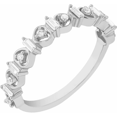 Eppi Eternity prsteň s lab grown round a baguette diamantmi Mejia R44912