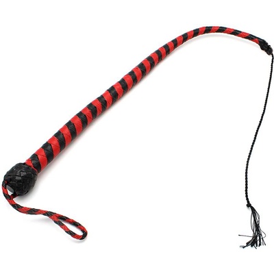 Kiotos Leather Whip Black & Red 60cm