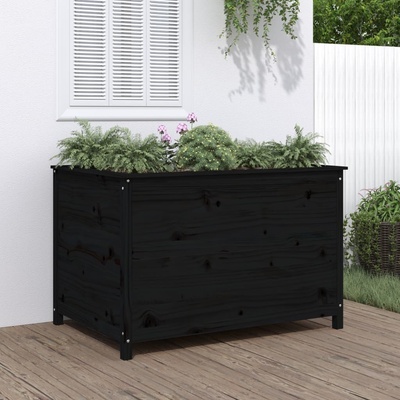 Petrashop vyvýšený záhon černý 119,5x82,5x78 cm masivní borovice Černý