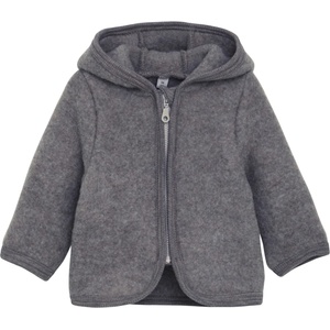 Huttelihut Детско вълнено яке Huttelihut Kid's Jacket Ears Wool Fleece Merino jacket - Medium Grey Melange - размер 56 (EU) (703-6673-0311)