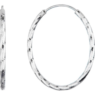 Pavona stříbrné kruhy s ozdobným prolisováním 61007