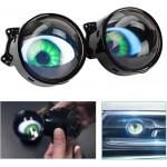  3D LED фарове халогени дяволски очи Devil Eyes с лупи 3 инча 8см 12V с мобилно приложение