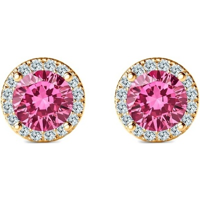 SAVICKI Náušnice This is Love: žlté zlato, ružové laboratórne diamanty, laboratórne diamanty TIL-K01-BR-050-LABPINK-Z