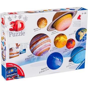 Ravensburger 3D пъзел Ravensburger от 522 части - Слънчевата система (11668)