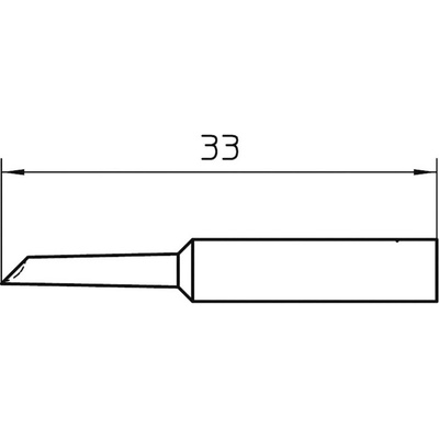 Weller XNT GW pájecí hrot zkosený 45° Velikost hrotů 2 mm Délka hrotů 33 mm Obsah 1 ks