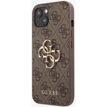 GUESS PU 4G Метален заден капак с лого за iPhone 13 Brown Guess | Lilav | ЖЕНИ | UNI