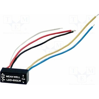 MEAN WELL LDD-500LW Měnič: DC/DC; 16W; Uvst: 9÷36VDC; Uvýst: 2÷32VDC; Ivst: 500mA; vodiče