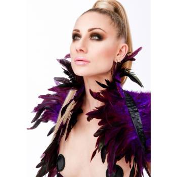 Kinky Diva Feather Shoulder Wrap Purple