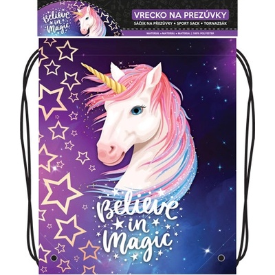 Junior vrecko na prezuvky s potlačou seria 5 Believe in Magic