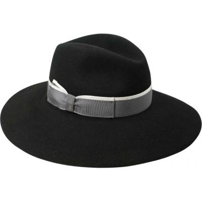 Dámský klobouk Sophie s dvoubarevnou stuhou široká krempa Borsalino černý