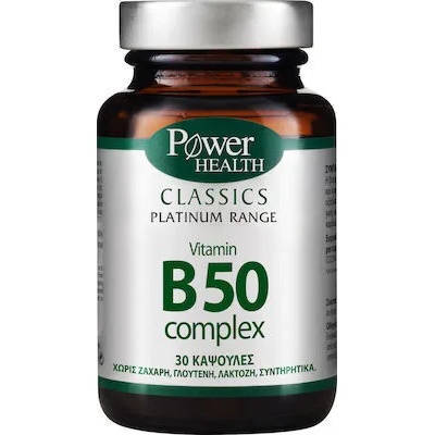 Power Health Хранителна добавкаВитамин Platinum Витамин B50 Complex , Power Health Classics Platinum Vit B50 Complex 30 caps