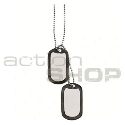 ID známka US (Dog Tag) - sada [S RAŽBOU] stříbřitá