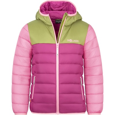 TROLLKIDS Детско синтетично яке Trollkids Girl's Eikefjord Jacket Synthetic jacket - Hedge Green / Fresh Berry / Candy Pink - размер 152 (EU) (703-3288-1619)