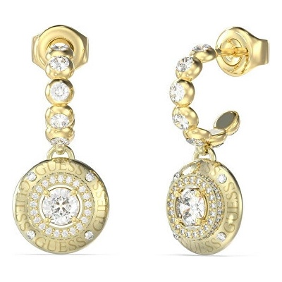Guess Trblietavé oceľové náušnice s príveskami Sparks JUBE06284JWYGT/U číra, zlatá
