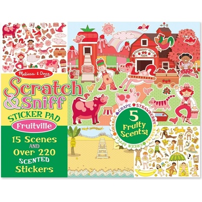 Melissa & Doug Znovunalepiteľné voňavé samolepky 15 scenérií s ovocnými vôňami
