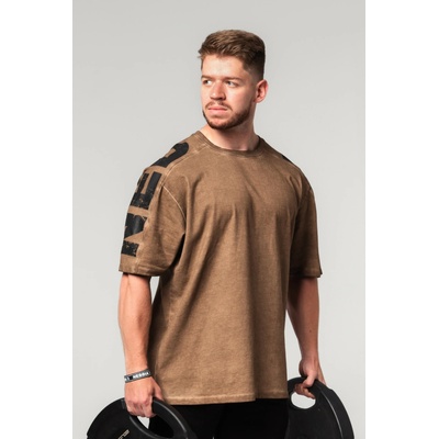 Nebbia Washed-off oversized tričko Lifting club 368 zelené