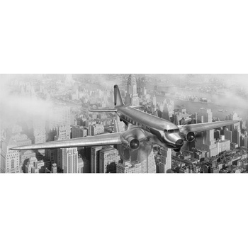 DIMEX ART s. r. o Панорамни флизелинов фототапет самолет над града 375 x 150 см