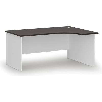 PRIMO Kancelársky rohový pracovný stôl WHITE, 1600 x 1200 mm, pravý, biela/wenge