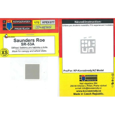Kovozávody Prostějov Saunders Roe SR-53 mask for canopy and wheel disks 1:72