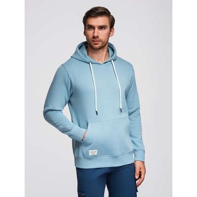 Ombre Clothing Мъжки суитшърт с джоб за кенгуру BASIC с качулка - син V7 B1674 Ombre Clothing Ombre Clothing | Sin | МЪЖЕ | S