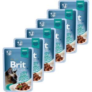 Brit Капсула BRIT Premium Cat Delicate Fillets in Gravy with Beef 6 x 85 г