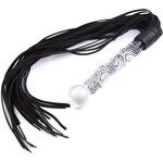 Kiotos Fancy Black Flogger with Glass Handle
