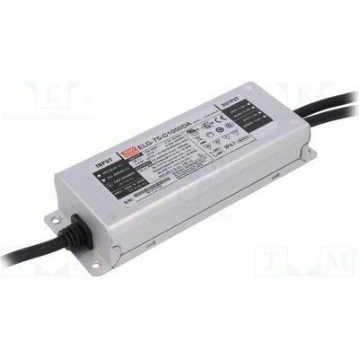 MEAN WELL ELG-75-C1050DA Napájecí zdroj: spínaný; LED; DALI; 75W; 35÷71VDC; 1,05A; IP67; 90%